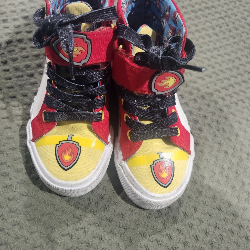 Kids Firefighter Themed High-Top Sneakers